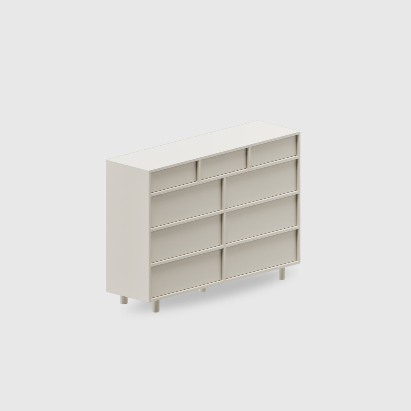 Orlo 9 Drawer Lowboy - Colour