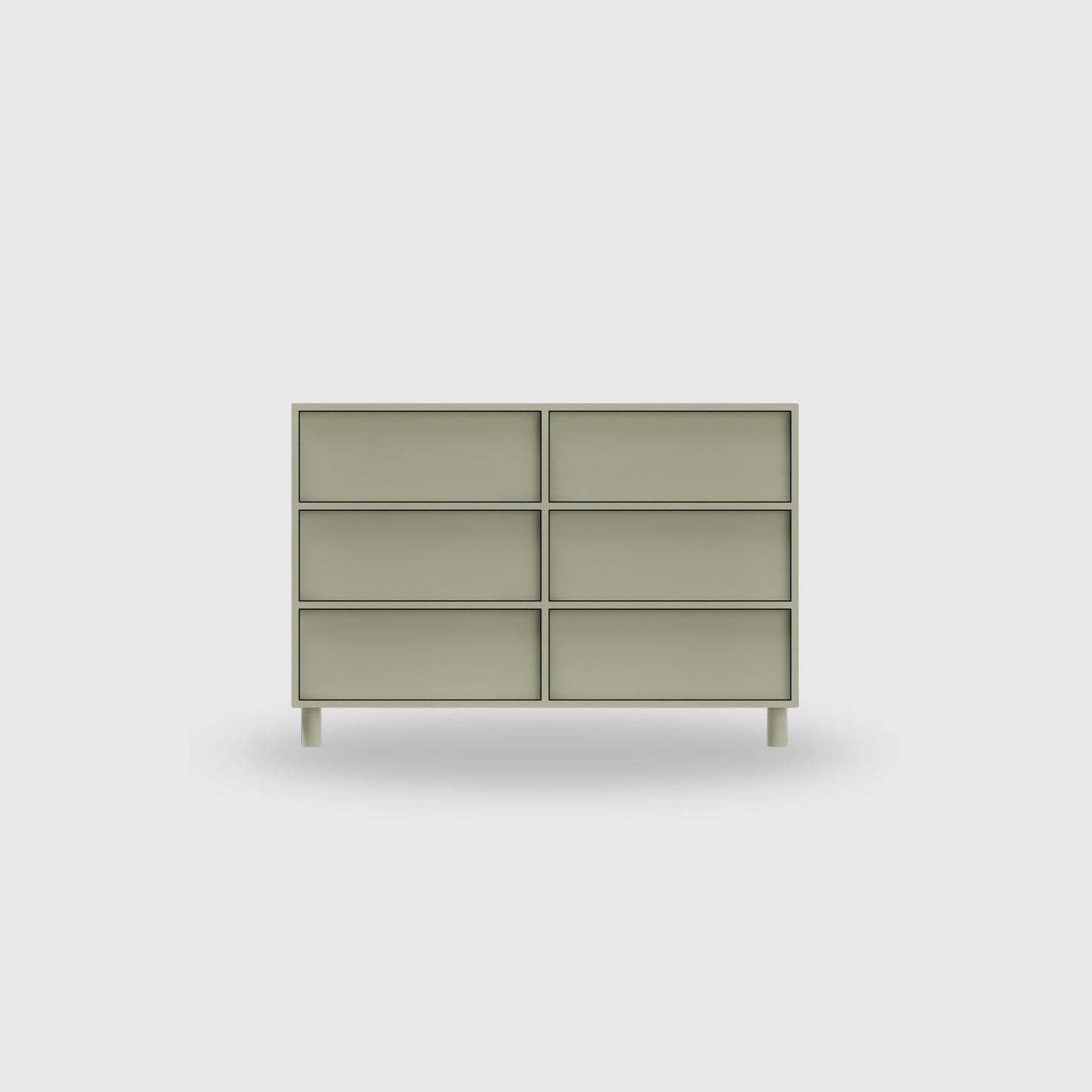 Orlo 6 Drawer Lowboy - Colour