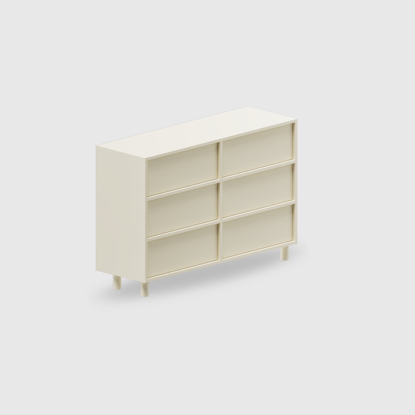 Orlo 6 Drawer Lowboy - Colour