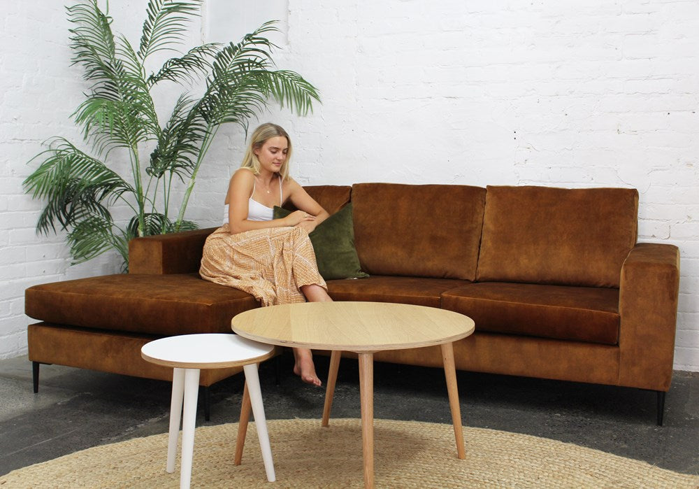 Cleo Sofa - 3.5 Seater Chaise Reversible - Lovely Velvet