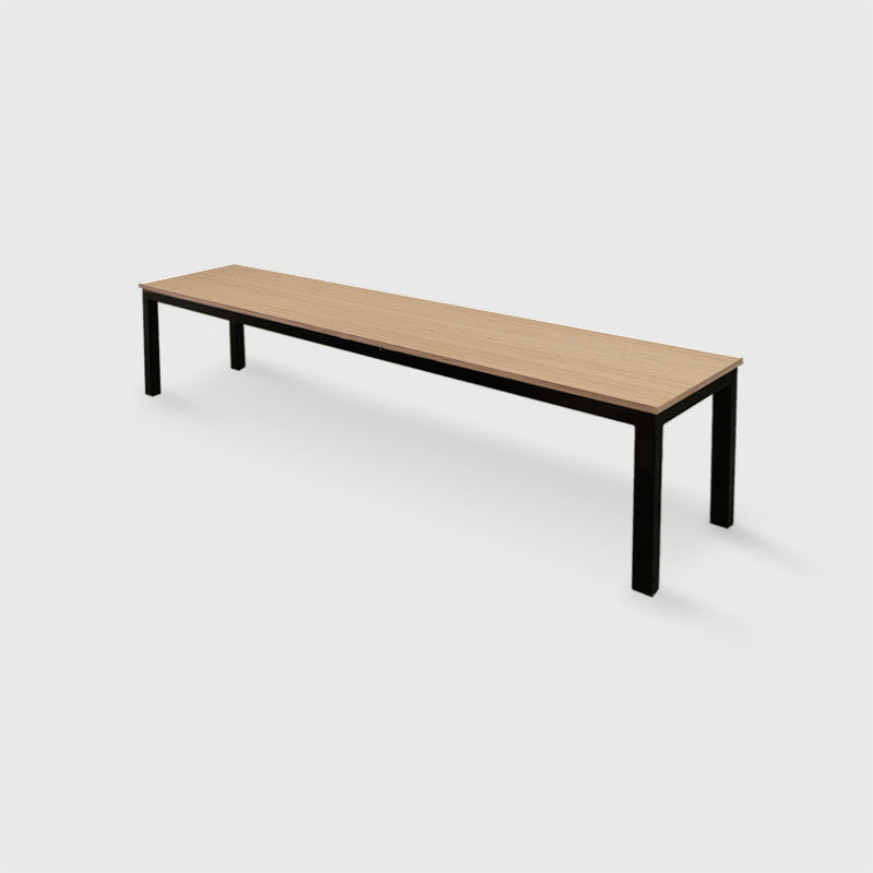 Black Steel Framed Timber Bench