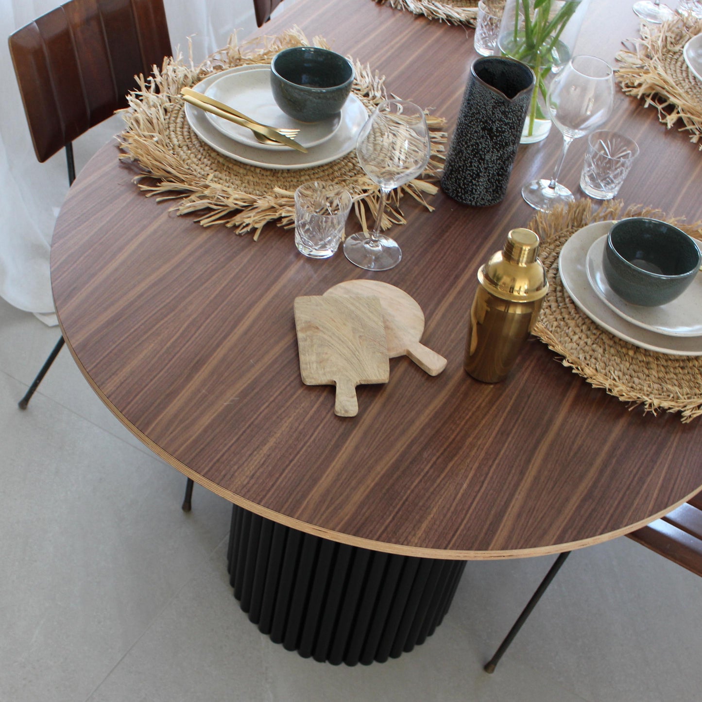 Bloom Oval Dining Table - Black Oak