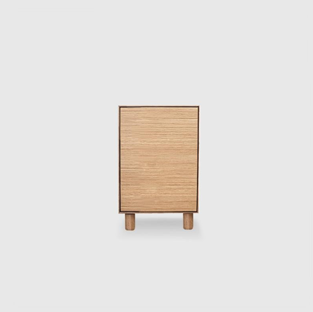 Slim 1 Door Bedside - Walnut
