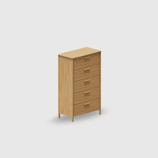 Doug 5 Drawer Tallboy - Timber