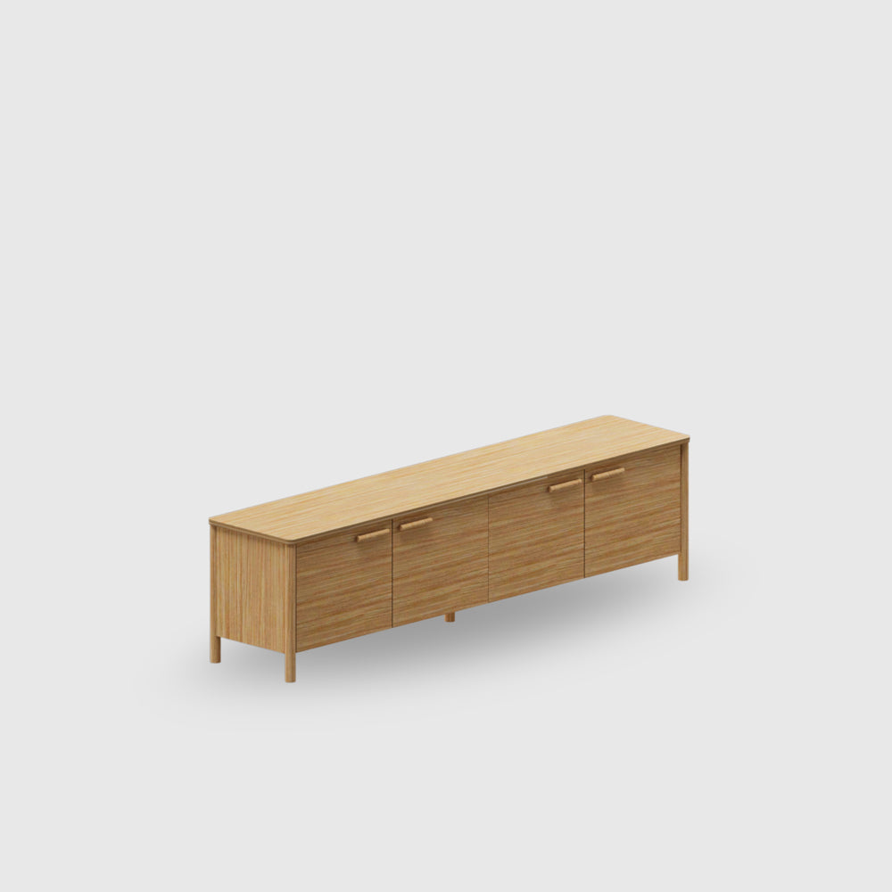Doug 4 Door TV Unit - Timber