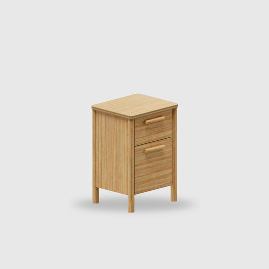 Doug 2 Drawer Bedside - Timber