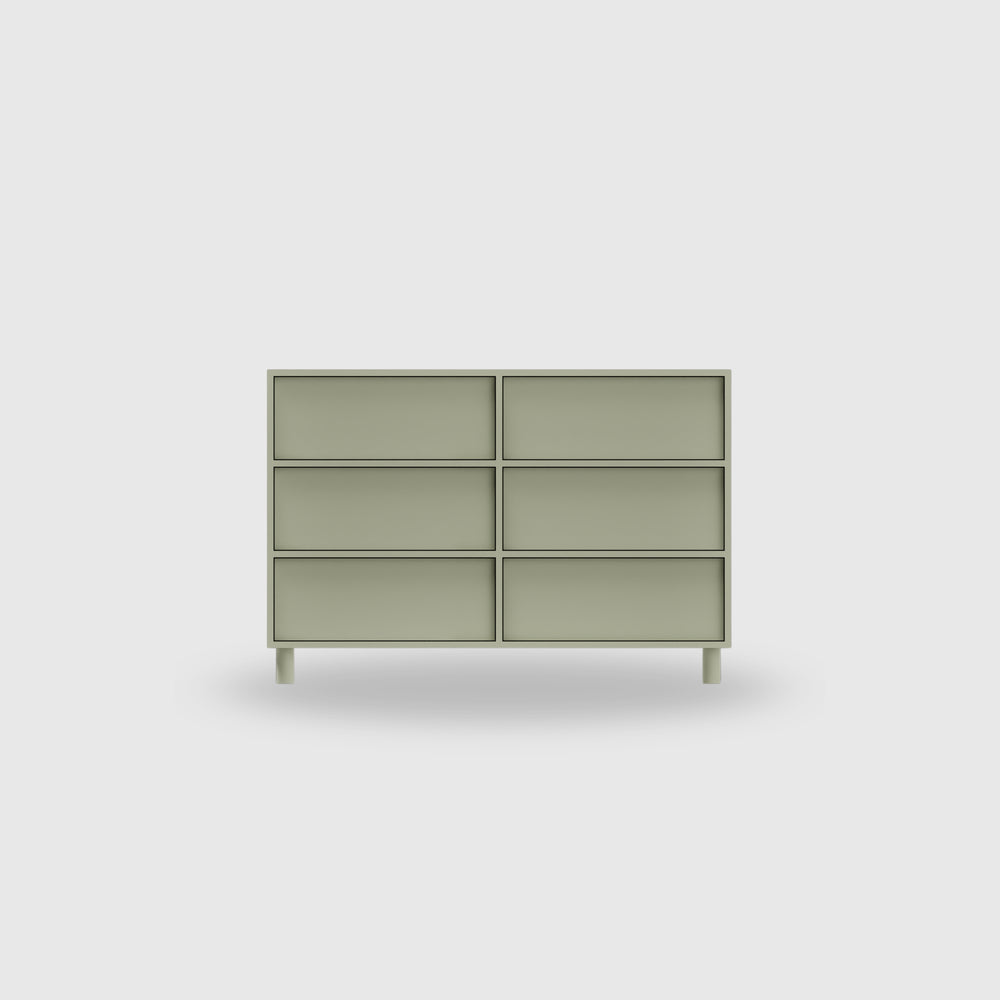 Orlo 6 Drawer Lowboy - Colour