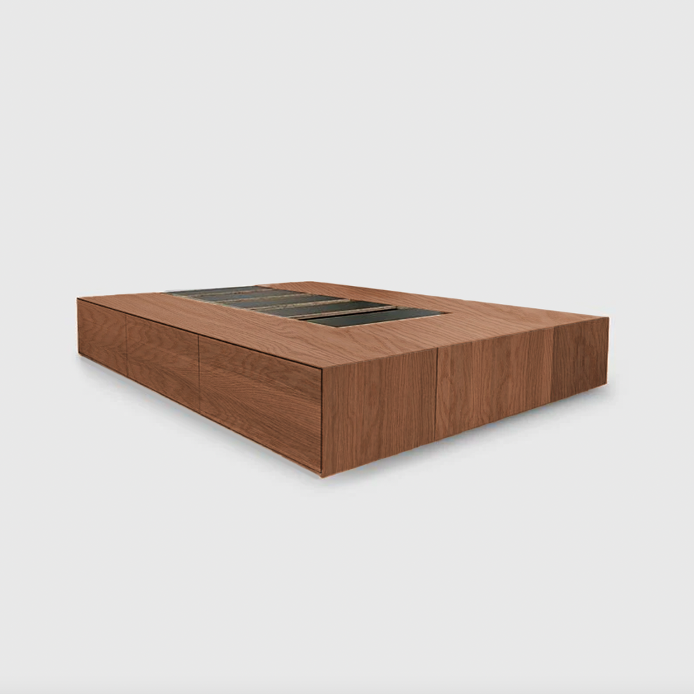 Slim 7 Drawer Bed Base - Smoked Oak