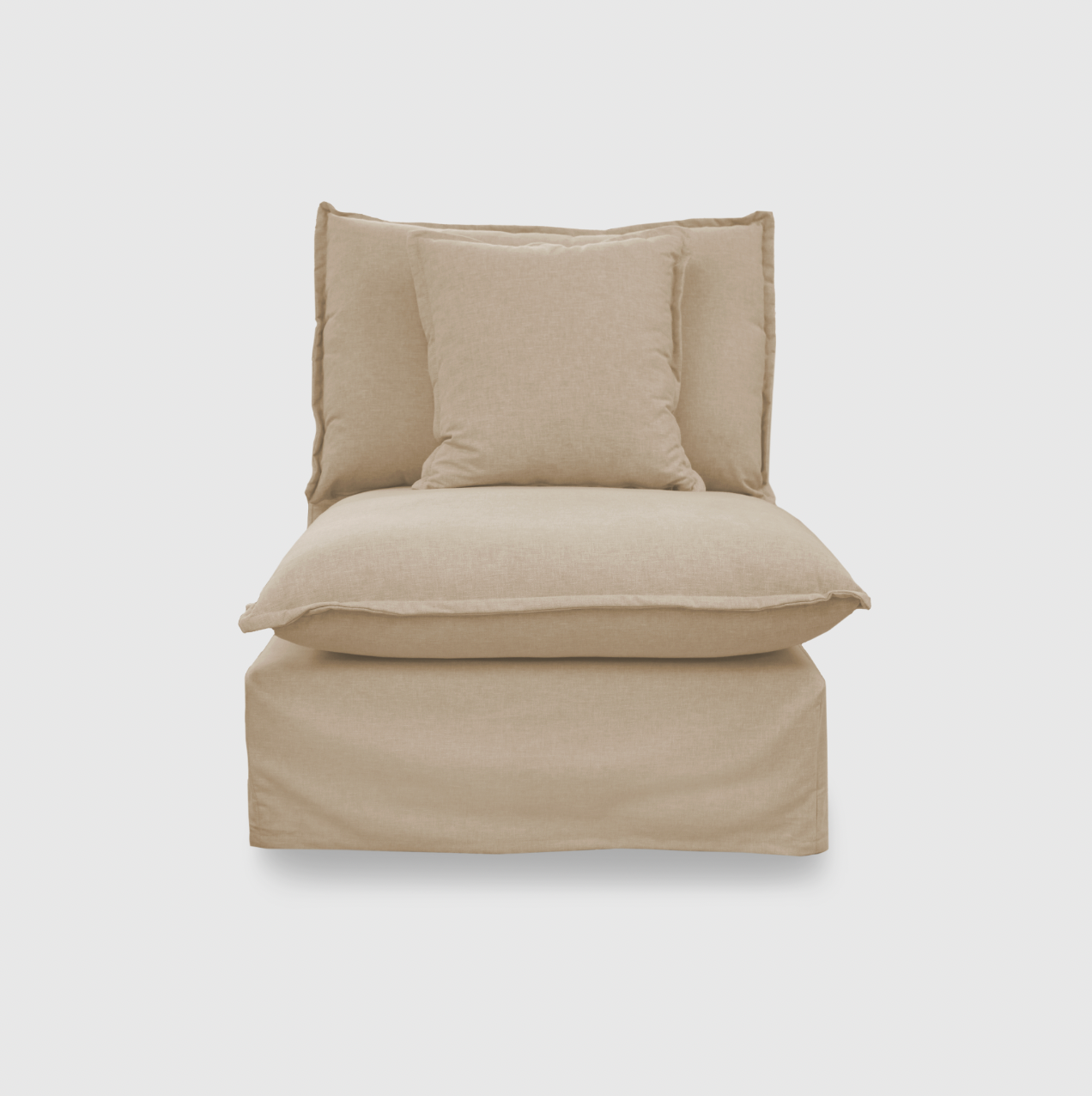 Byron Slip Cover Sofa - 1 Seater Armless (Modular) - Chambray