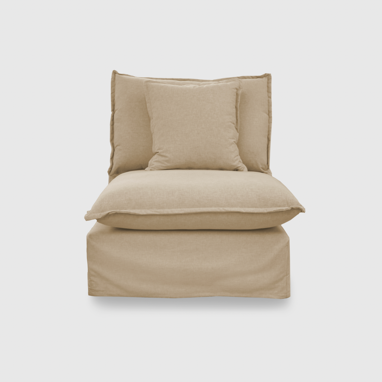 Byron Slip Cover Sofa - 1 Seater Armless (Modular) - Chambray