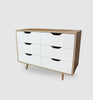 Boxed Oak 6 Drawer Daniels Retro Lowboy