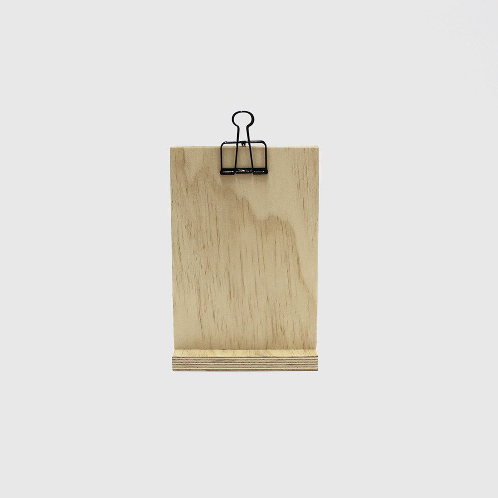 Clip Stand - M (A5) - Pine Plywood - Black Clip