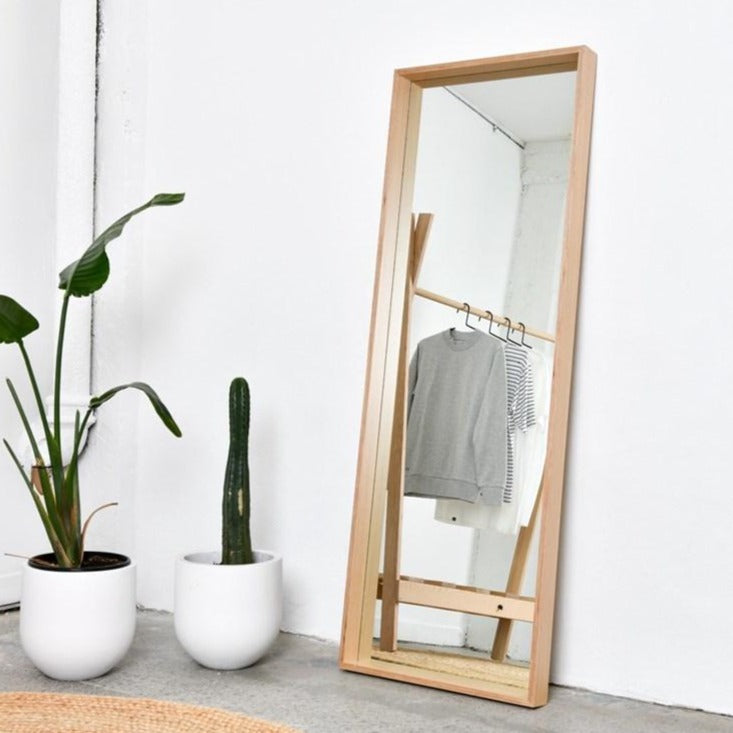 Deep Frame Mirror - 1700mm x 600mm - Oak Plywood