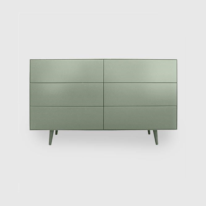 Slim Retro Colour 6 Drawer Lowboy