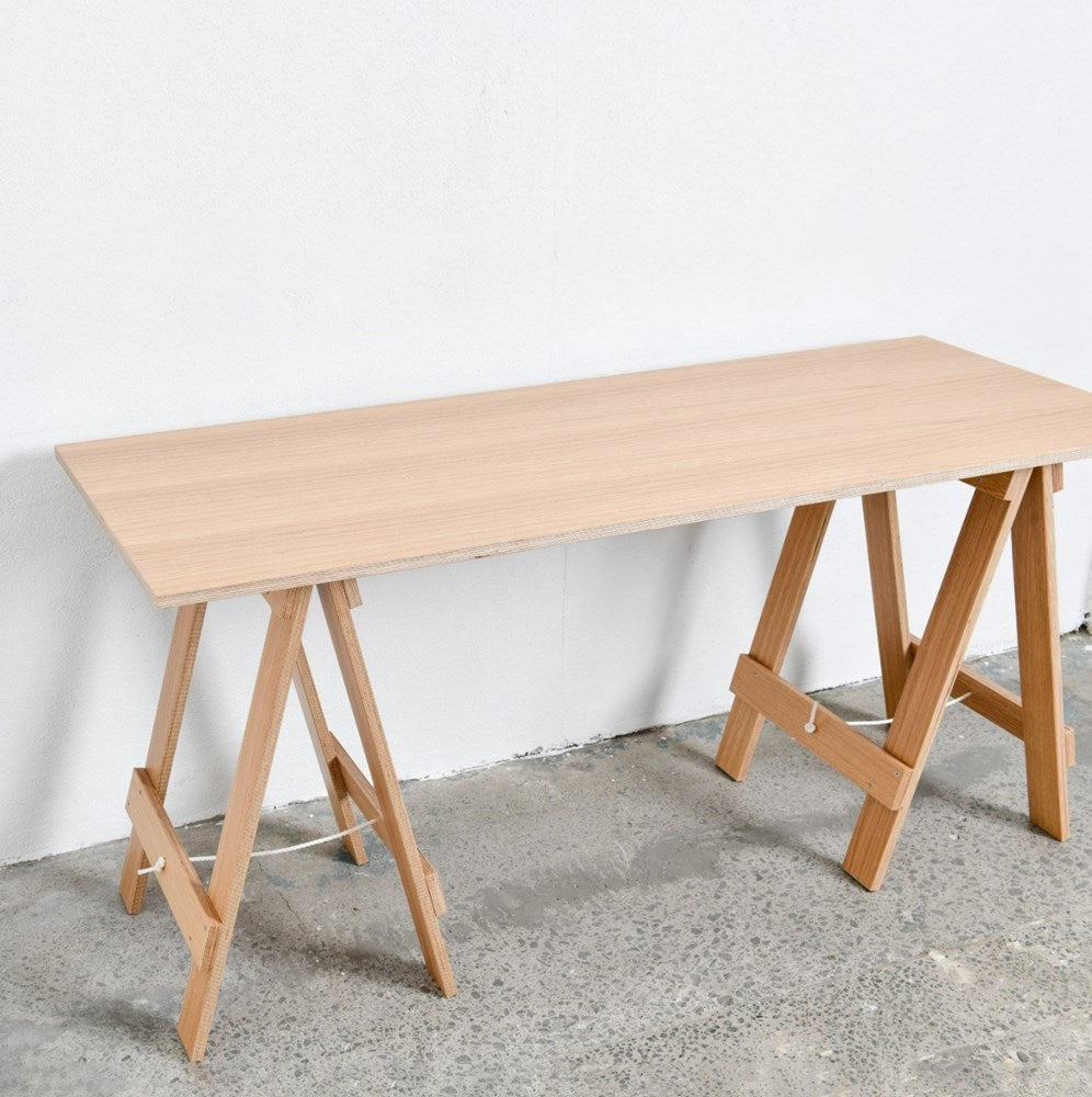 Trestle Desk - 1600mm Long - Oak Plywood