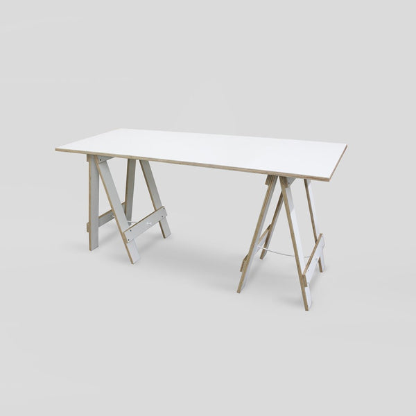 Trestle Desk - 1600mm Long - SupaWhite Plywood