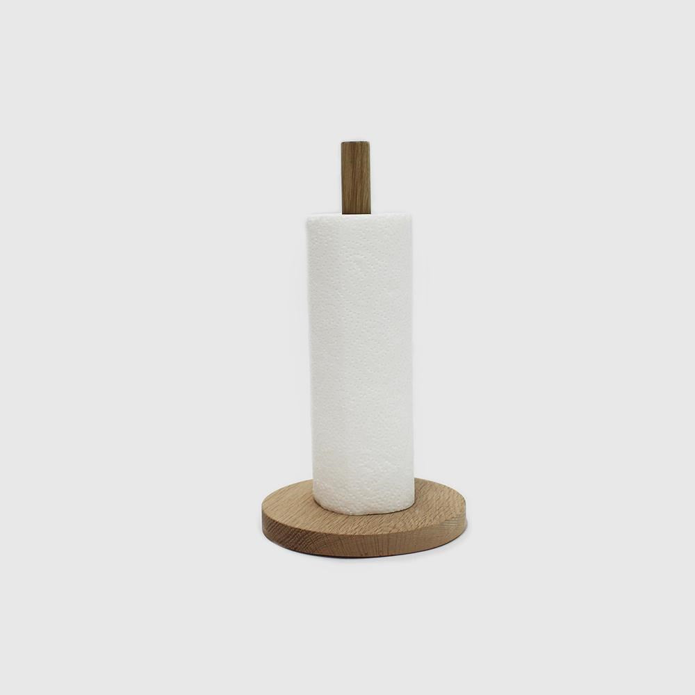 Wooden Paper Towel Holder - Solid Oak