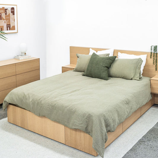 Slim 7 Drawer Bed Base - Oak