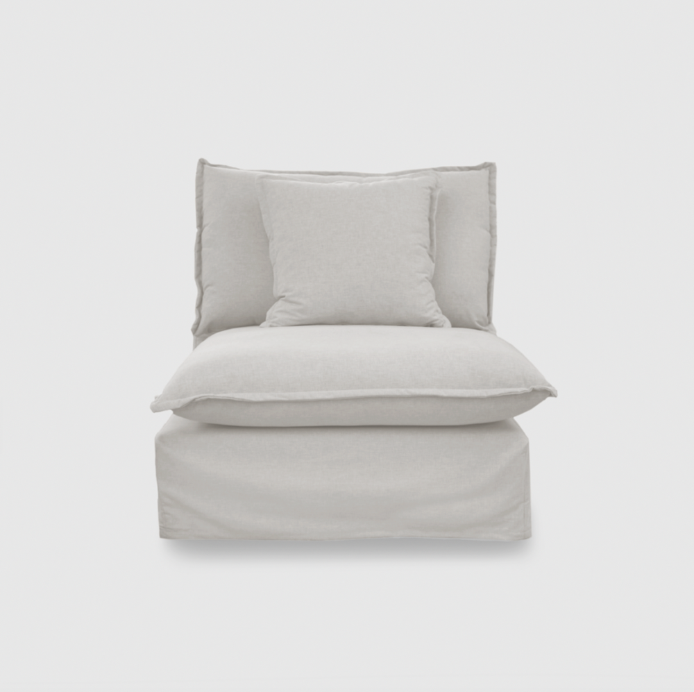 Byron Slip Cover Sofa - 1 Seater Armless (Modular) - Chambray