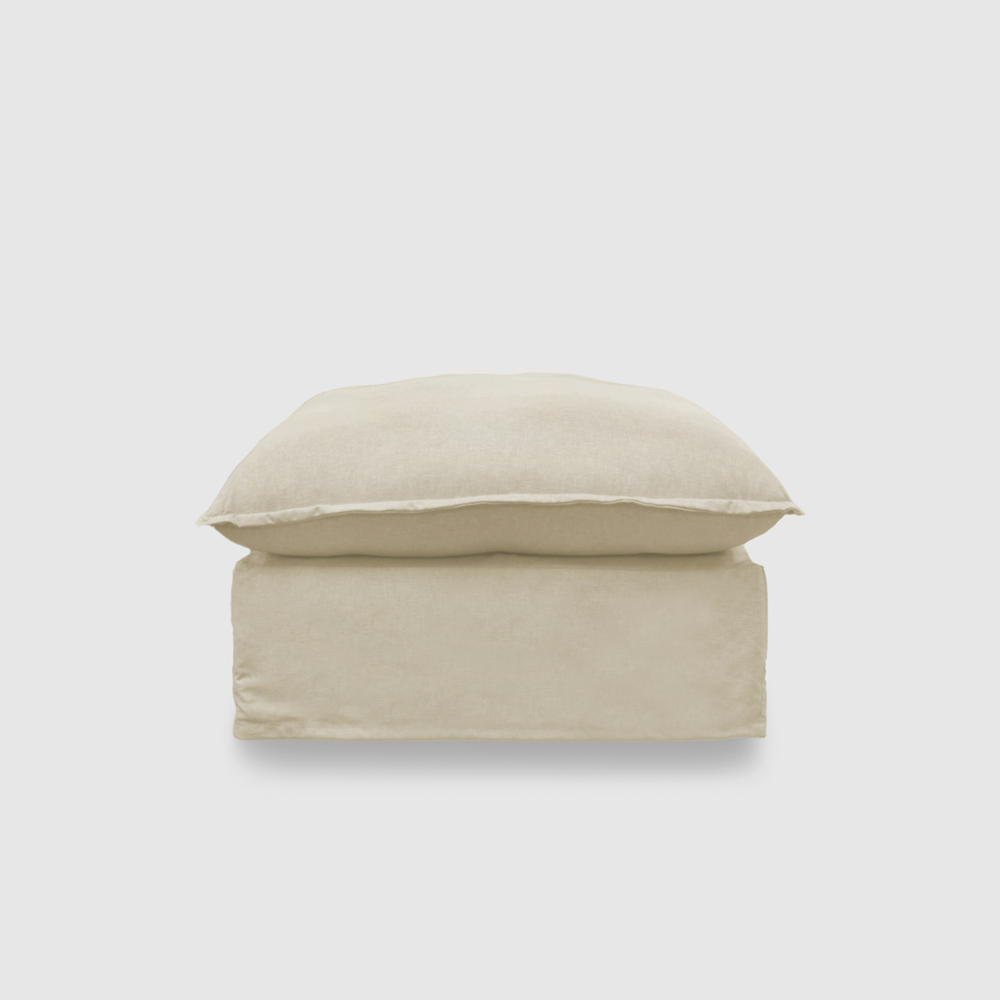 Byron Slip Cover Sofa - Ottoman - Chambray